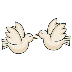 peace doves flying icon vector illustration design