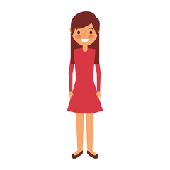 Fototapeta premium cartoon young girl standing smiling vector illustration