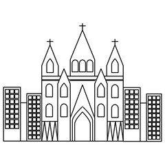 sagrada familia gaudi basilica temple church in barcelona spain vector illustration