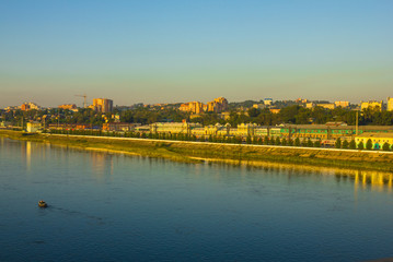 Fototapeta premium Irkutsk and the Angara at dawn.