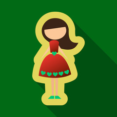 Vector illustration cartoon mother . Isolated white background. Flat design. The woman on 8 march