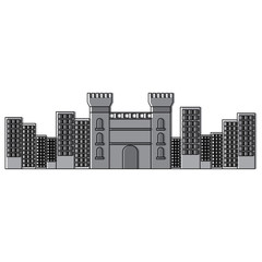 Obraz premium catalonia castle monument famous historic vector illustration