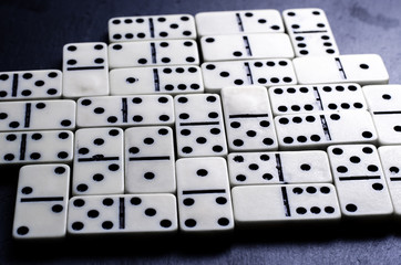 game in the domino, on the black background