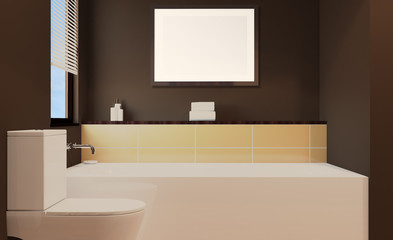 Abstract  toilet and bathroom interior for background. 3D rendering. Empty picture