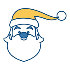 Santa claus funny face cartoon icon vector illustration graphic design