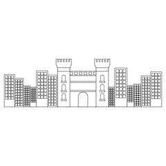 catalonia castle monument famous historic vector illustration