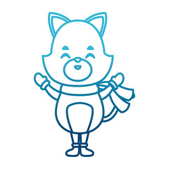 Cute fox with scarf cartoon icon vector illustration graphic design