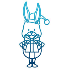 Christmas cute bunny cartoon icon vector illustration graphic design