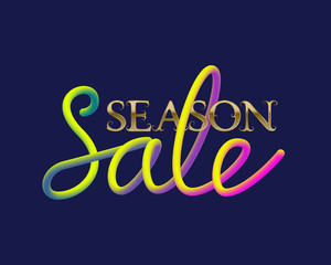 Season Sale golden and fluid colors lettering for store banner design.