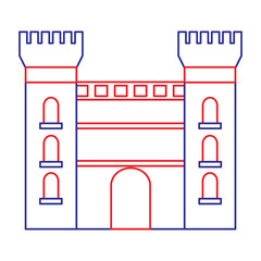 catalonia castle monument famous historic vector illustration