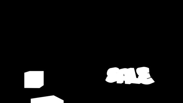 quick bouncing out of the box text - sale with channels of depth, shadows and alpha