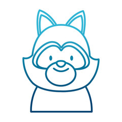 Cute raccoon head cartoon icon vector illustration graphic design