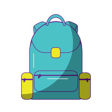 school backpack bag handle zipper vector illustration