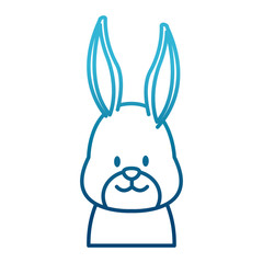 Cute bunny head cartoon icon vector illustration graphic design
