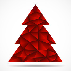 Abstract colorful christmas tree from triangles. Vector