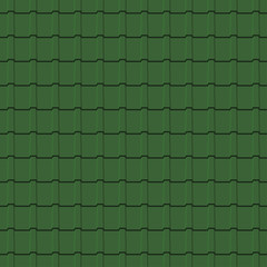 Fototapeta na wymiar Roof tiles seamless pattern. Green shingles profiles background. Vector illustration.