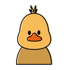 Cute bird head cartoon icon vector illustration graphic design