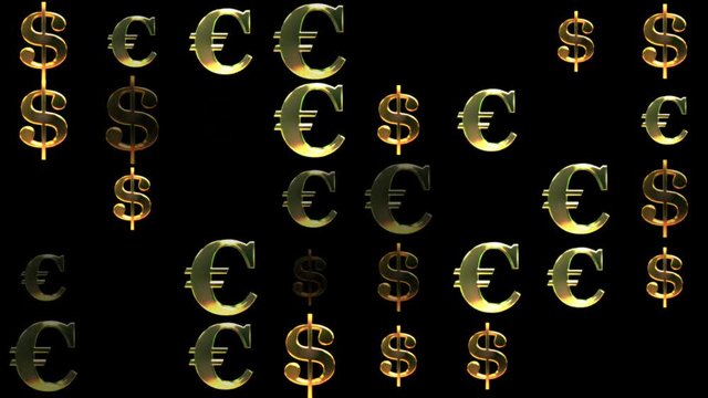 Changing dollar and euro signs on black