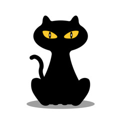 Silhouette of cat on white background, illustrator vector.