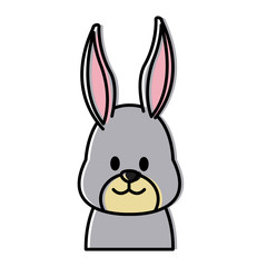 Cute bunny head cartoon icon vector illustration graphic design