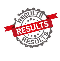 Results stamp on red and grey color.  Sign.Seal.