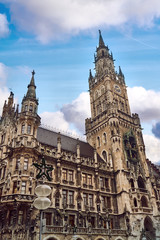Fototapeta na wymiar New Town Hall (Rathaus) on Marienplatz square in Munich, Germany