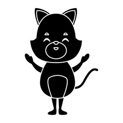 Cute cat head cartoon icon vector illustration graphic design