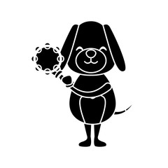 dog with tambourine cartoon icon vector illustration graphic design