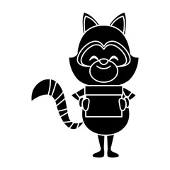Raccoon in giftbox icon vector illustration graphic design