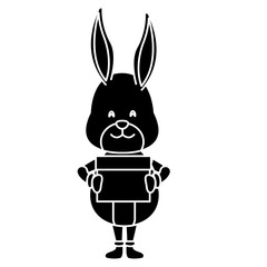 Bunny in giftbox icon vector illustration graphic design