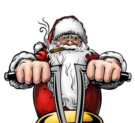 santa claus biker