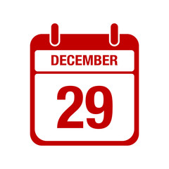 Fototapeta premium 29 december calendar red icon