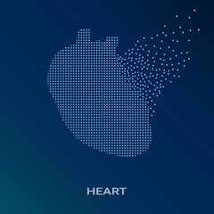 Creative Concept Background Of The Human Heart Anatomy. Medical Symbol Of Cardiology. Vector Illustration EPS.