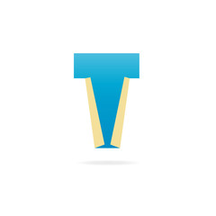 Letter T logo. Design template elements