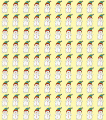 Funny background with funny snowmen