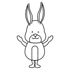 Cute bunny head cartoon icon vector illustration graphic design
