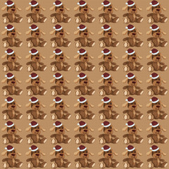 Beige celebratory background with plush puppies