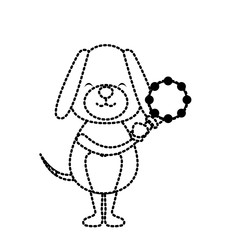 dog with tambourine cartoon icon vector illustration graphic design