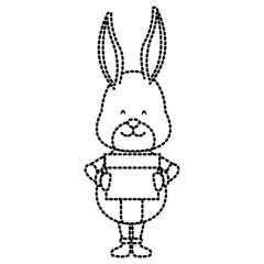 Christmas cute bunny cartoon icon vector illustration graphic design