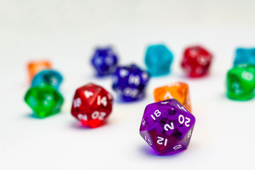 Many Dices for board games, isolate on white