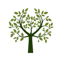 Obraz premium Green Tree. Vector Illustration.