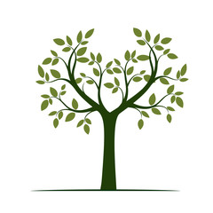Green Tree. Vector Illustration.