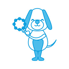 dog with tambourine cartoon icon vector illustration graphic design