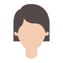 faceless woman with short hair in colorful silhouette vector illustration