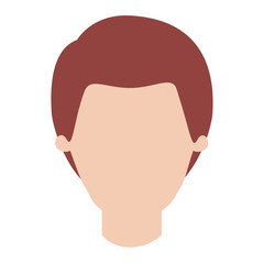 faceless man with short hair in colorful silhouette vector illustration