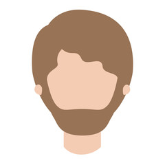 faceless man with short hair and beard in colorful silhouette vector illustration
