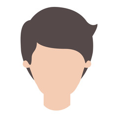 faceless man with side part hairstyle in colorful silhouette vector illustration