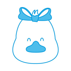 Duck with bow cartoon icon vector illustration graphic design
