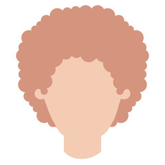 faceless man with curly hair in colorful silhouette vector illustration