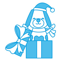dog in giftbox icon vector illustration graphic design